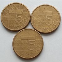 Нидерланды. 5 гульденов 1989 года.