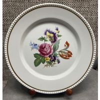 Декоративная настенная фарфоровая тарелка Furstenberg Цветы. Германия. 23.5 см.