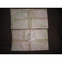 Карты (39х34 см) Молодечно,Осиповичи,Бобруйск,Логойск, Радошковичи,Заславль,.70-е г.