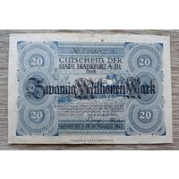 Werty71 Германия 20000000 марок 20 миллионов 1923 банкнота Гроссгельд Франкфурт-на-Майне