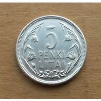 Литва, 5 литов 1925 г., серебро 0.500