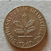 Германия ФРГ 5 пфеннигов 1967 год "J", KM# 107
