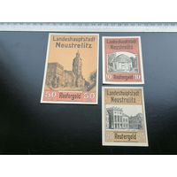 Германия-нотгельд  10.25 .50 пфеннигов 1922  Нойштрелиц (Neustrelitz)