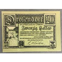 Геллеров Нотгельд Австрия Дрозендорф, 20 геллеров 1920 год