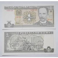Куба 1 песо 2009 года UNC