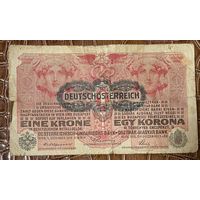 Банкнота 1 крона 1916 год. Австрия.