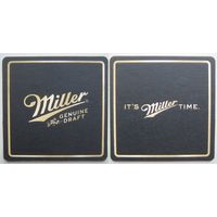 Подставка под пиво "Miller "/США/. Размер 93 *93 мм.