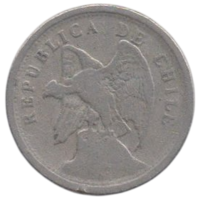 Республика Чили. 20 сентаво 1924. Фауна. Кондор. Без имени дизайнера.