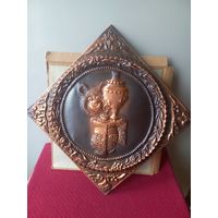 Мишка олимпийский. Панно. Чеканка. Сувенир.