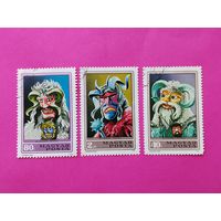 Венгрия. Маски. ( 3 марки ) 1973 года. 8-16.