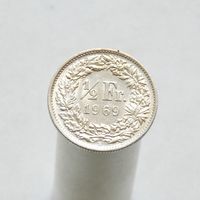 Швейцария 1/2 франка 1969