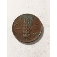 Италия 5 сентизим 1925