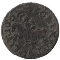 Великое Княжество Литовское, Русское и Жемайтское и Иных Земель. 1 шэляг (солид) 1661. Герб Слеповрон (Уяздов). Пагоня.