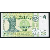 Молдова 20 лей 2006 г. P13h. UNC