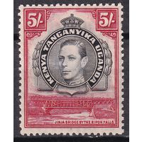 240.BrK. Великобритания. Колонии. Кения, Уганда и Танганьика. Местные мотивы. Георг VI. 1938 г. 5Sh. Mi.#69A.
