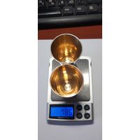 2 рюмки Кубачи 1КХК. Серебро 875 звезда, чернь, позолота. Вес 78,6 грамма. Высота 8 см. 24