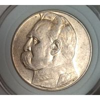 10 злотых 1935, Пилсудский, яркий штемпельный UNC, год пореже! Смотрите также другие мои лоты!