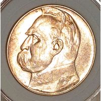 10 злотых 1935, Пилсудский, яркий штемпельный UNC, год пореже! Смотрите также другие мои лоты!