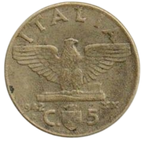 Королевство Италия. 5 чентезимо 1942. ХХ год Фашистской Эры.