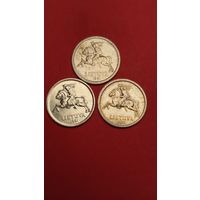 1 лит 1991 г. Литва (3 шт). (16) Не частые.