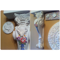 - КРОНШТЕЙНЫ КАМИННАЯ ПАРА 71х20х19 см (гипс акрил)