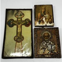 Три Старинных Иконы, одним лотом. С рубля!