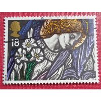 Лот 204. Великобритания (1992) Рождество - витражи. "Ангел Гавриил" Сент-Джеймс, Пэнгборн GB1421