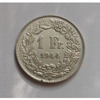1 франк 1944г. 835пр.,Швейцария.