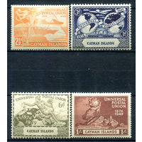 Британские колонии - Каймановы острова - 1949г. - 75 лет Всемирному почтовому союзу - 4 марки - полная серия, MNH, у 2-х марок по жёлтому пятнышку на зубчике перфорации [Mi 119-122]. #2-Bc-38-A-1