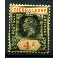 Британские колонии - Сьерра-Леоне - 1912г. - король Георг V, 4 P - 1 марка - MH [Mi 86]. #4-B5-130-A-1
