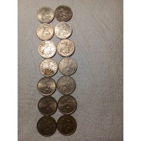 Российская Федерация сборный лот. 5 копеек. 14 штук. без повтора.