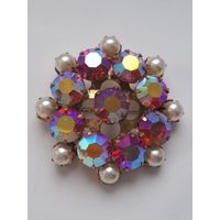 Брошь. Сияющие кристаллы. 70-е годы, Душанбе (клеймо на игле)