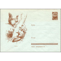 Художественный маркированный конверт СССР  N 1751 (27.10.1961) Белки.