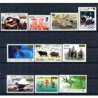 Заир - 1994г. - фауна, марки с надпечатками - 10 марок - полная серия, MNH [Mi 1101-1110]. #3-WK-Z-1-29