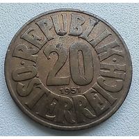 Австрия 20 Грошей, 1951.  5-5-14