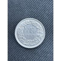 1/2 франка Швейцария 1969