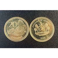 Лесото 20 лисенте 1998 года UNC