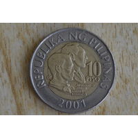 Филиппины 10 писо 2001