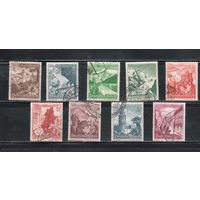 Германия(Рейх)-1938,(Мих.675-683) гаш., Зимняя помощь, Цветы(полная серия)