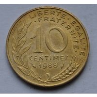 Франция, 10 сантимов 1988 г.