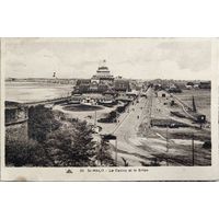 Почтовая открытка- визитка. Сен-Мало - казино и Ле-Сийон. Редкая