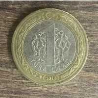 Монета Турция 1 лира 2018 год. С рубля без МЦ.
