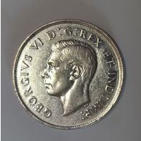 С рубля без мц! 50 центов 1944 Канада серебро