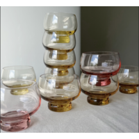Бокалы стаканы цветное стекло винтаж 8х9см