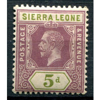 Британские колонии - Сьерра-Леоне - 1912г. - король Георг V, 5 P - 1 марка - MLH [Mi 87]. #4-B5-130-A-1