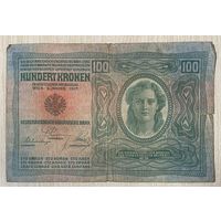 Банкнота 100 крон Австро-Венгрия 1912 год. С рубля без МЦ.