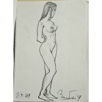 "Обнаженная модель"набросок а4