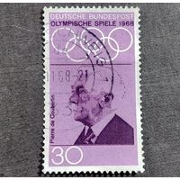 Марка Германия 1968 год Пьер де Кубертен