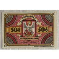 Нотгельд 50 пфеннигов 1921 год. Олс; Кауфманнишер Ферейн. Веймарская республика
