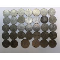 Монеты юбилейные  1 рубль СССР ( 32 шт.), 5 рублей СССР (1 шт.), 50 сентаво Эквадор (1 шт.). Всего 34 шт. Одним лотом. С рубля.